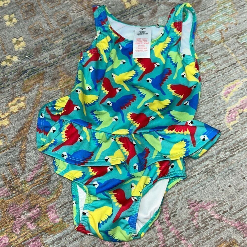 Frugi parrot swimsuit girls sz 2/3